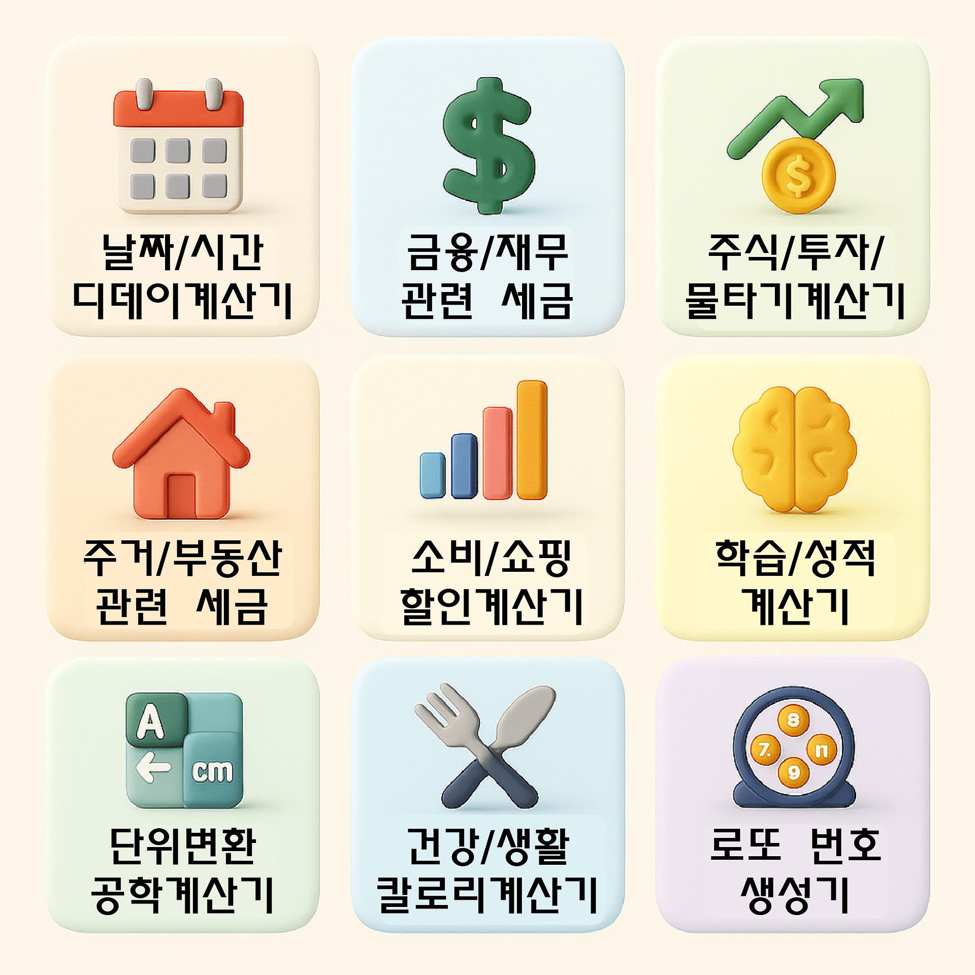 📌실생활 계산기 총모음